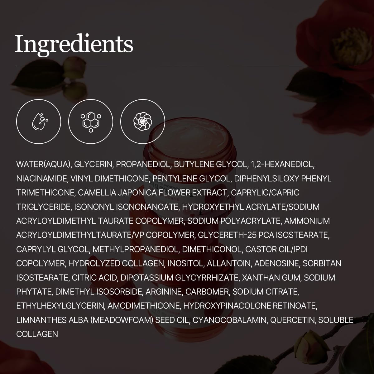 ROUND LAB Camellia Deep Collagen Firming Cream on face after skincare shows lasting moisture
