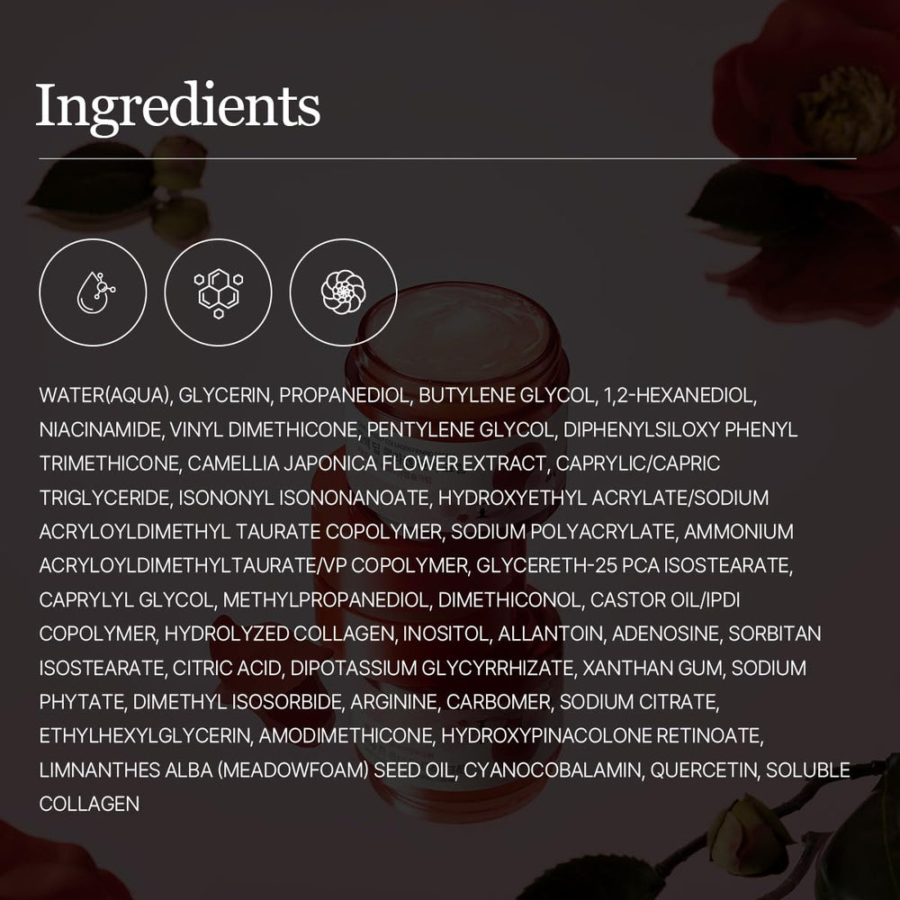 ROUND LAB Camellia Deep Collagen Firming Cream on face after skincare shows lasting moisture