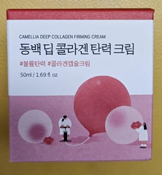 ROUND LAB Camellia Deep Collagen Firming Cream texture swatch for lasting hydration
