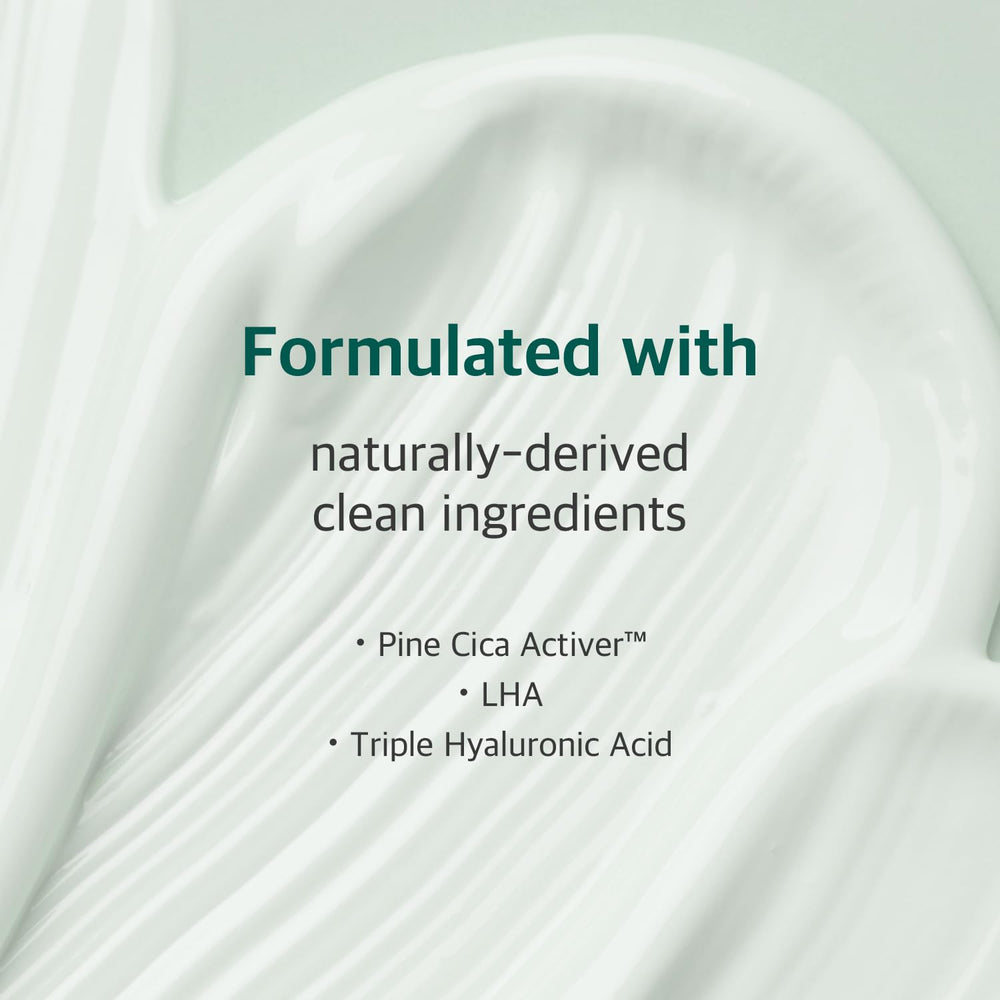 ROUND LAB Pine Calming Cica Cream swatch on skin with calming effect
