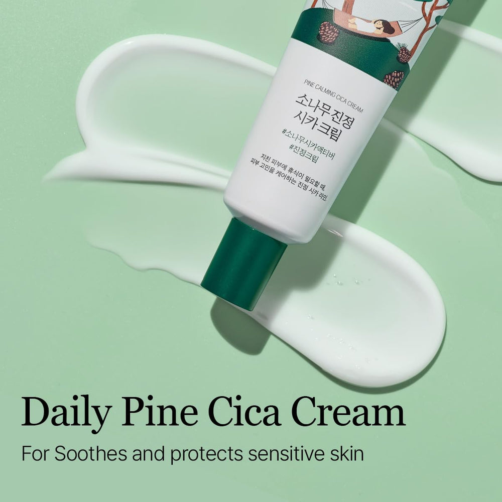 ROUND LAB Pine Calming Cica Cream watery-gel texture absorbing quickly
