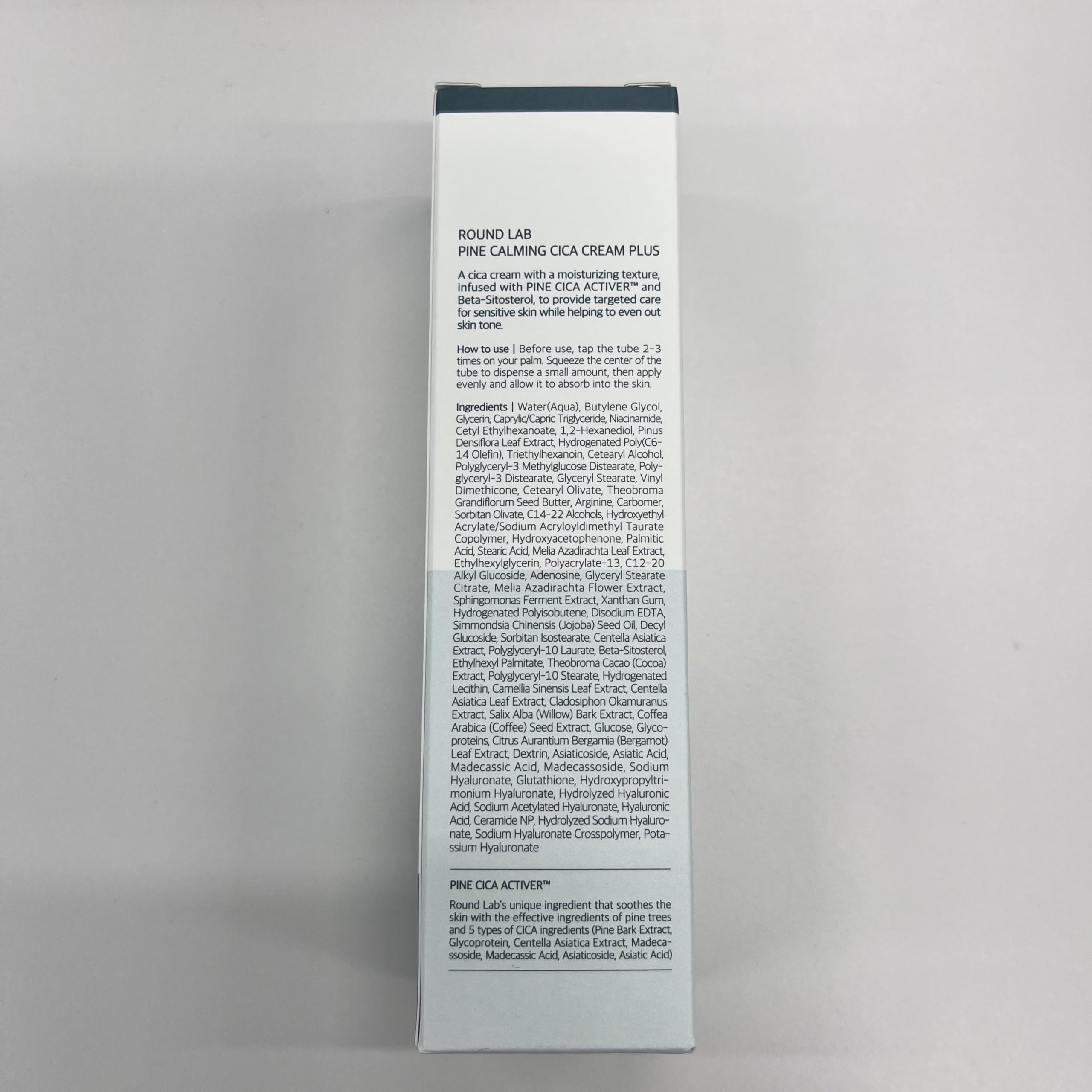 ROUND LAB Pine Cica Calming Cream Plus after-use glow showing refreshed, calm-looking skin