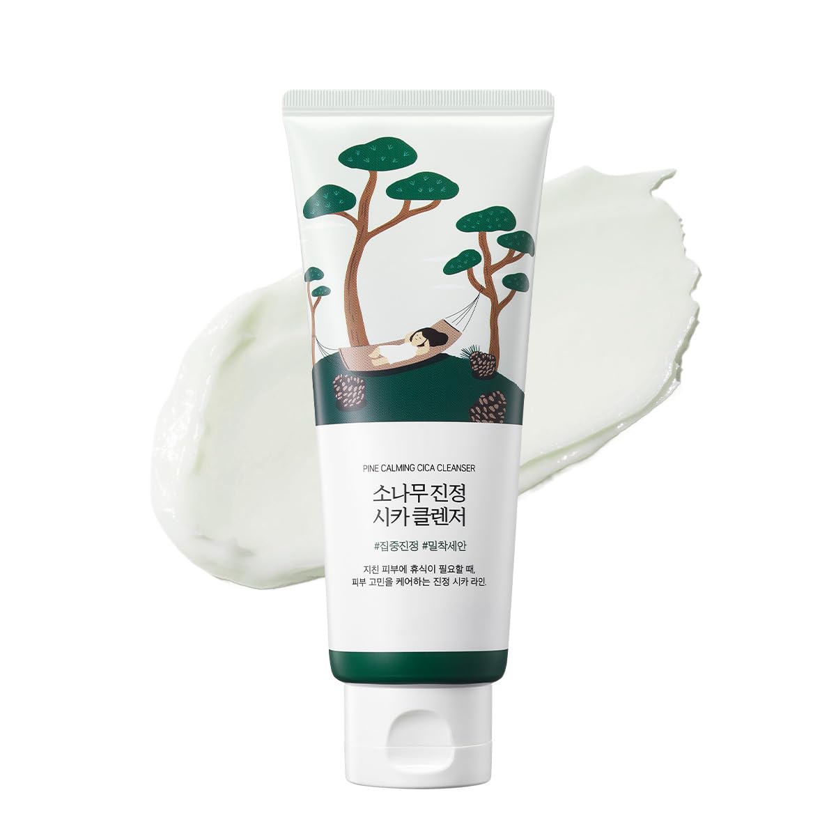 ROUND LAB Pine Calming Cica Cleanser foaming action for refreshing cleanse