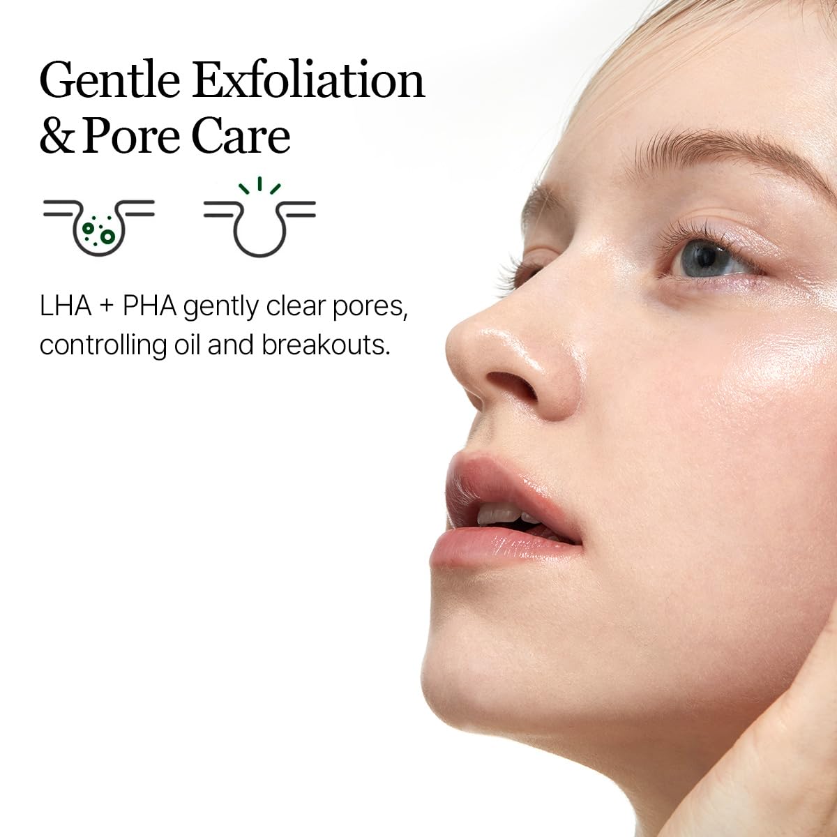 ROUND LAB Pine Calming CICA Toner applying a cool, refreshing glide.