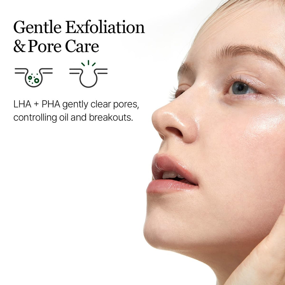 ROUND LAB Pine Calming CICA Toner applying a cool, refreshing glide.