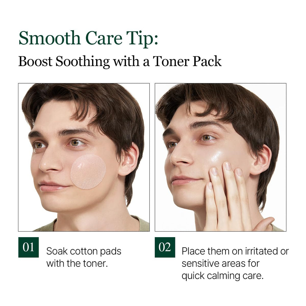 ROUND LAB Pine Calming CICA Toner in a minimal skincare routine setup.
