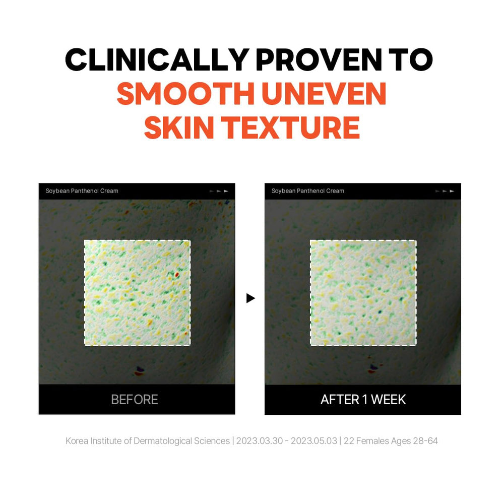ROUND LAB Soybean Panthenol Cream application close-up emphasizes long-lasting hydration potential