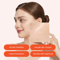 ROUND LAB Soybean Panthenol Cream texture swatch shows lightweight, non-greasy finish