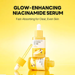ROUND LAB Vita Niacinamide Dark Spot Serum application-swatches on skin illustrate even tone improvement possibilities.