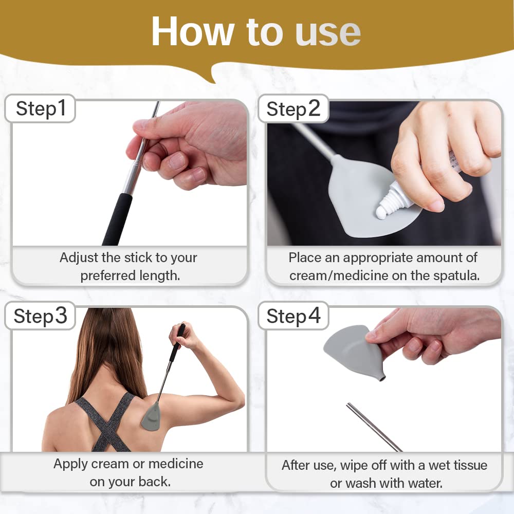 ROUNDS back-application tool demonstrated applying sunscreen on the back