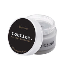 Routine natural deodorant Superstar jar front view helps gentle odor control for sensitive skin.