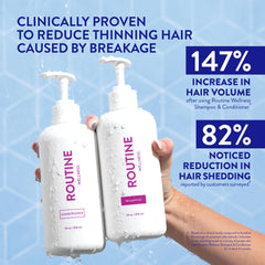 Routine Wellness anti-thinning conditioner bottle for smooth, voluminous hair.