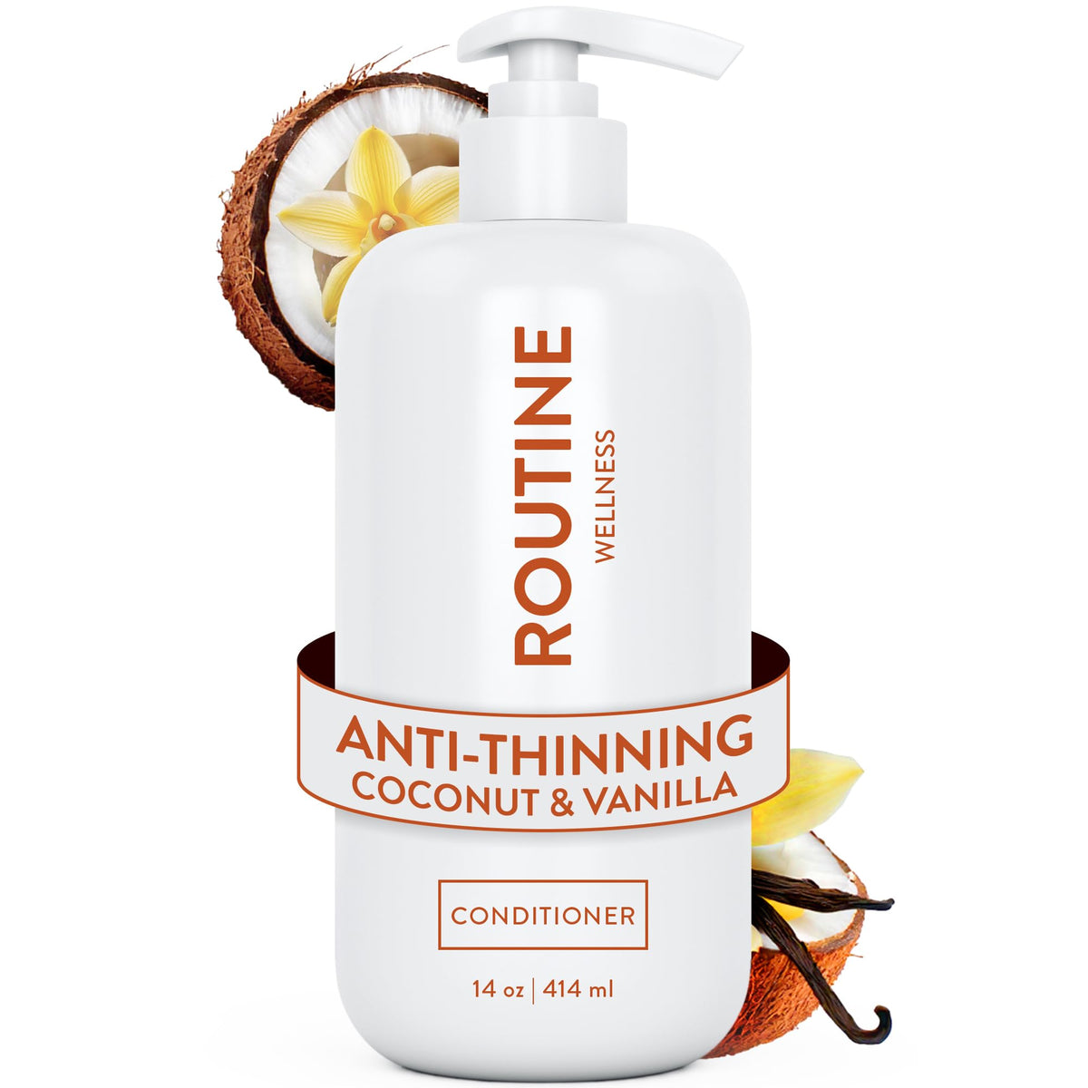 Routine Wellness anti-thinning deep conditioner bottle highlighting nourishing formula for thinning hair.