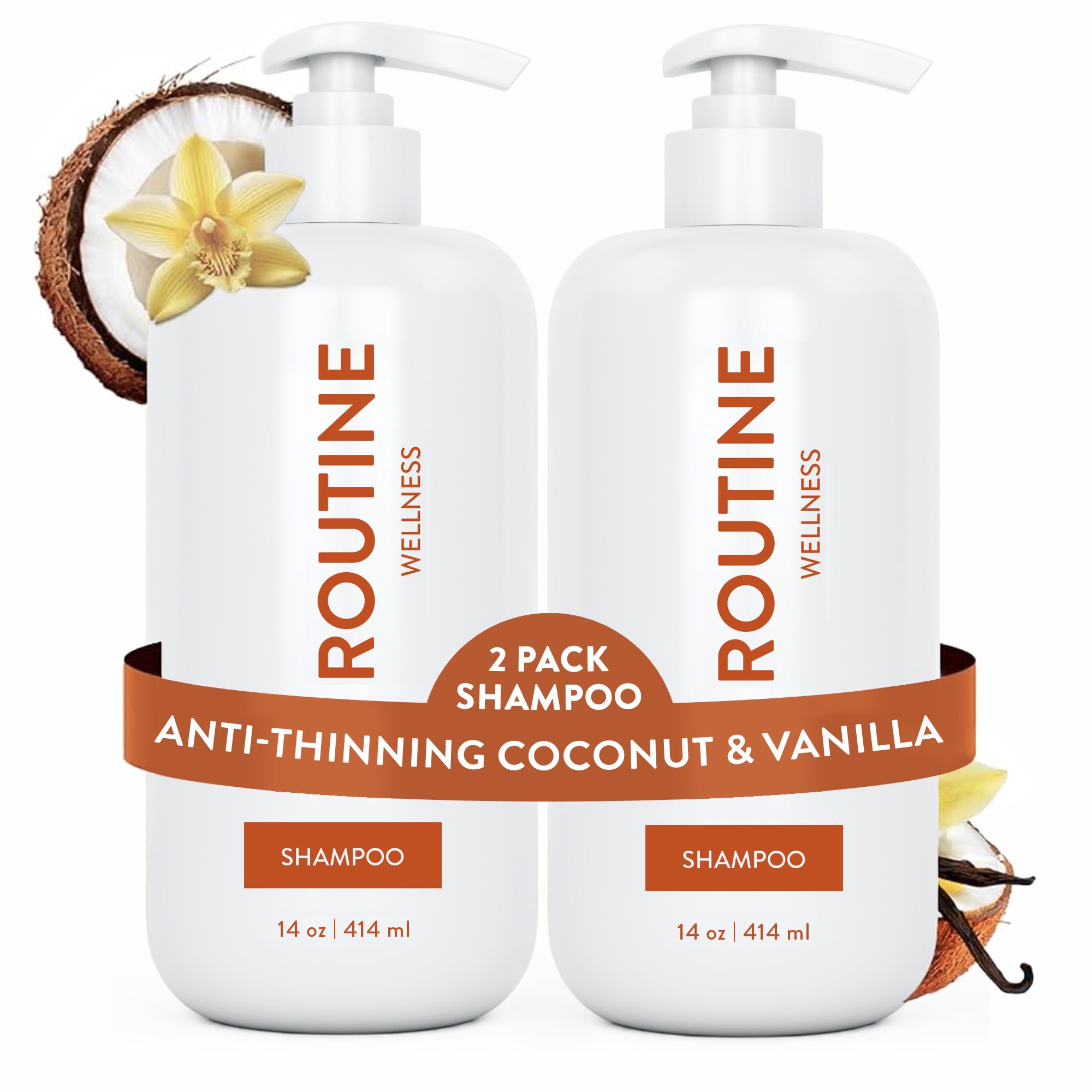 Routine Wellness anti-thinning shampoo bottle with color-safe formula for thinning hair