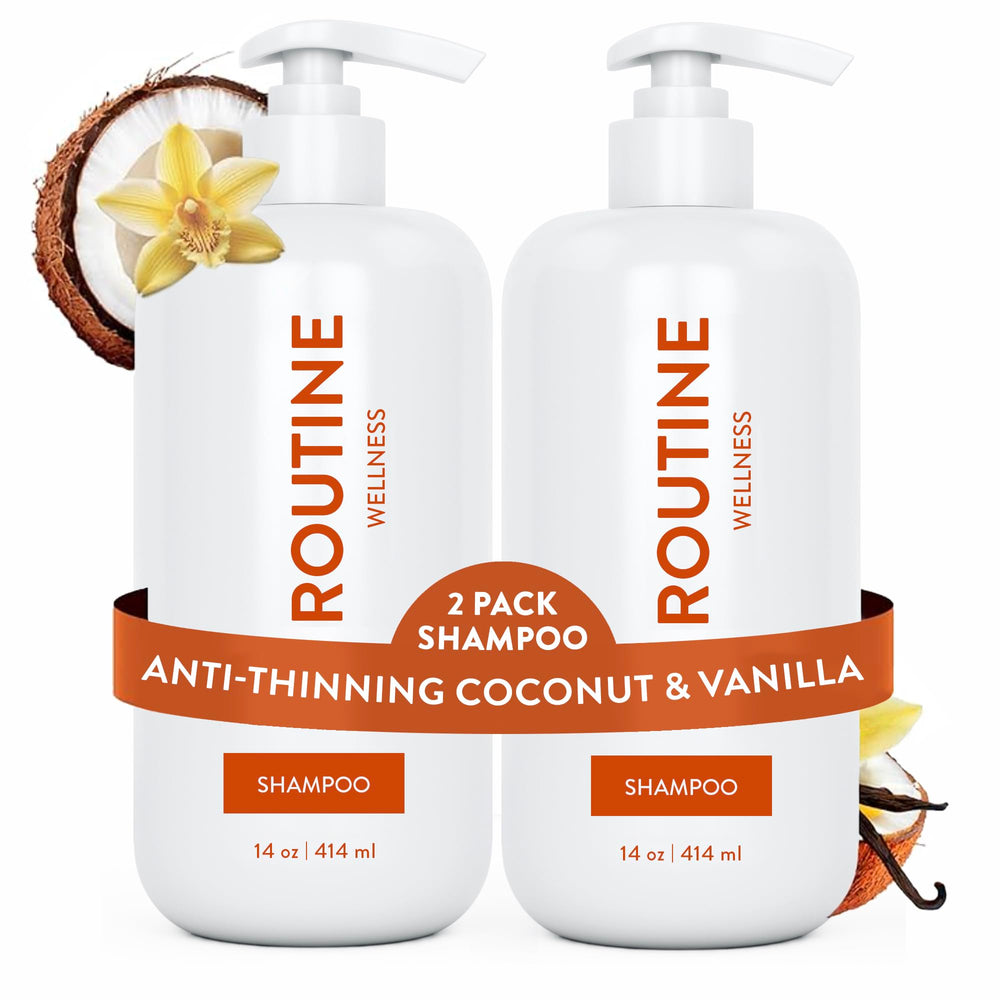 Routine Wellness anti-thinning shampoo bottle with color-safe formula for thinning hair