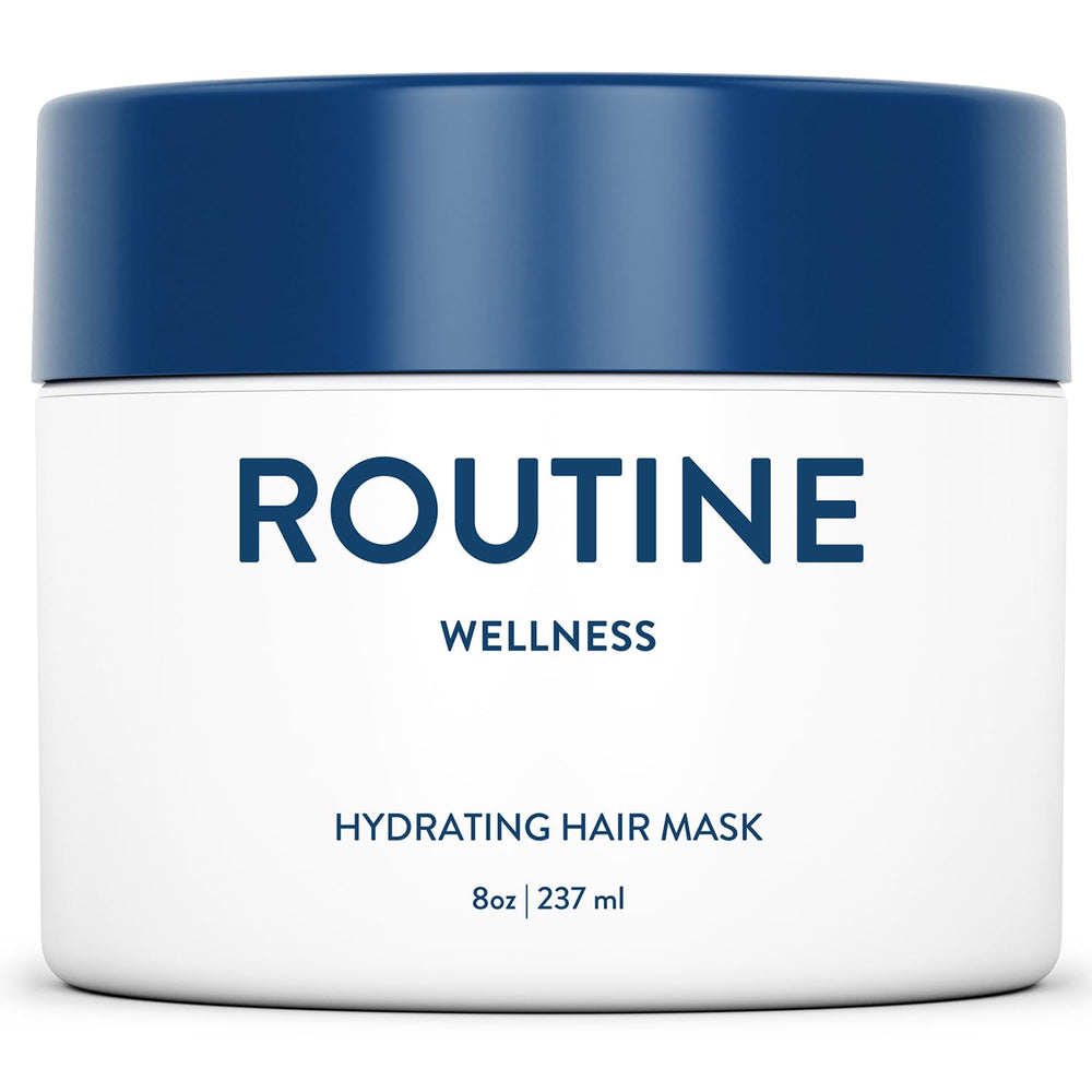 Routine Wellness Deep Conditioning Hair Mask bottle shows a hydrating treatment for damaged hair.