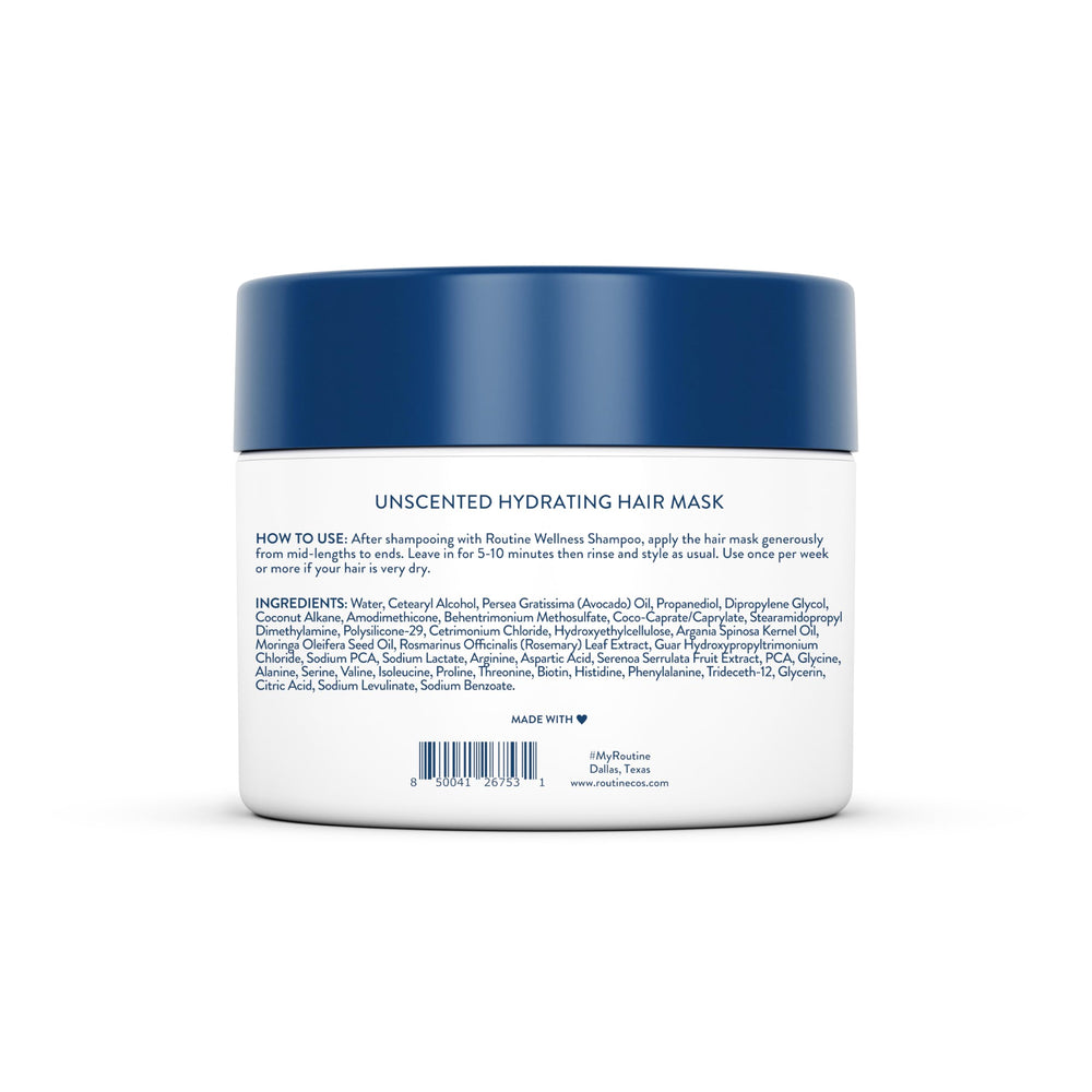 Routine Wellness Deep Conditioning Hair Mask hydrates dry damaged hair for a healthier look.