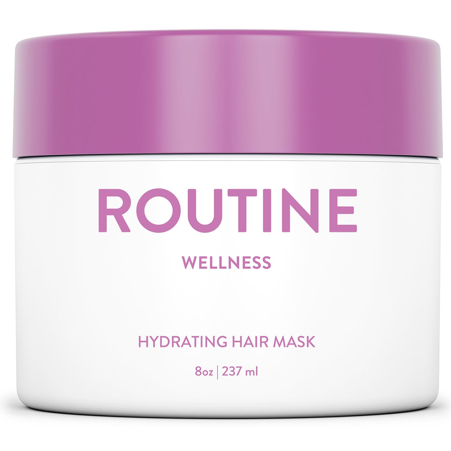 Routine Wellness hair mask bottle with rose hips for nourishing repair and hydration.