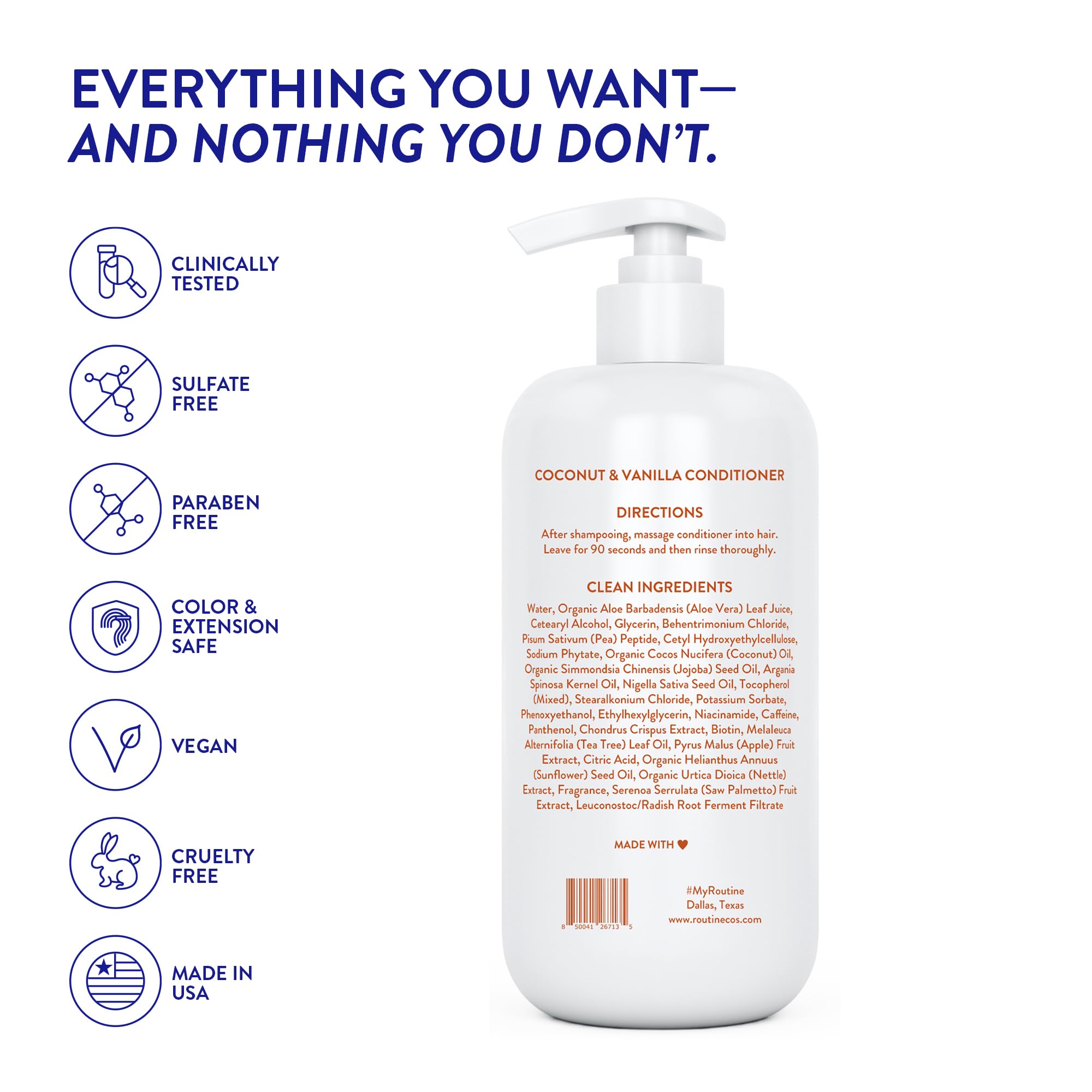 Routine Wellness bottle with hair-care routine visuals hints at potential volume boost.