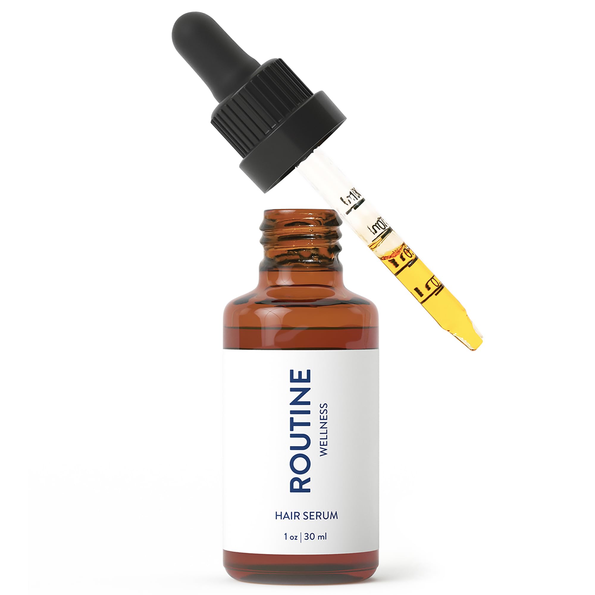 Routine Wellness hair serum bottle - plant-based formula for thinning hair support.