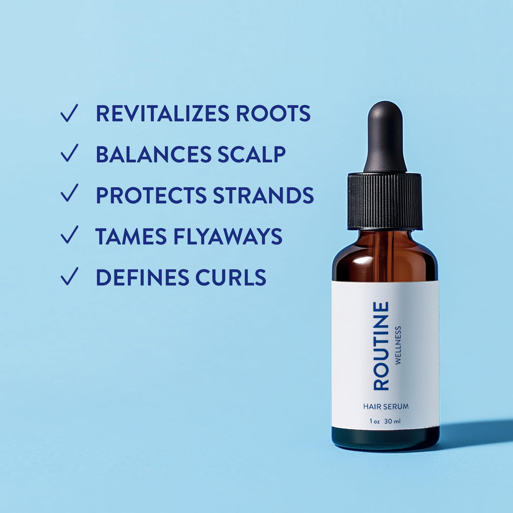 Routine Wellness hair serum dropper - easy application for scalp nourishment.