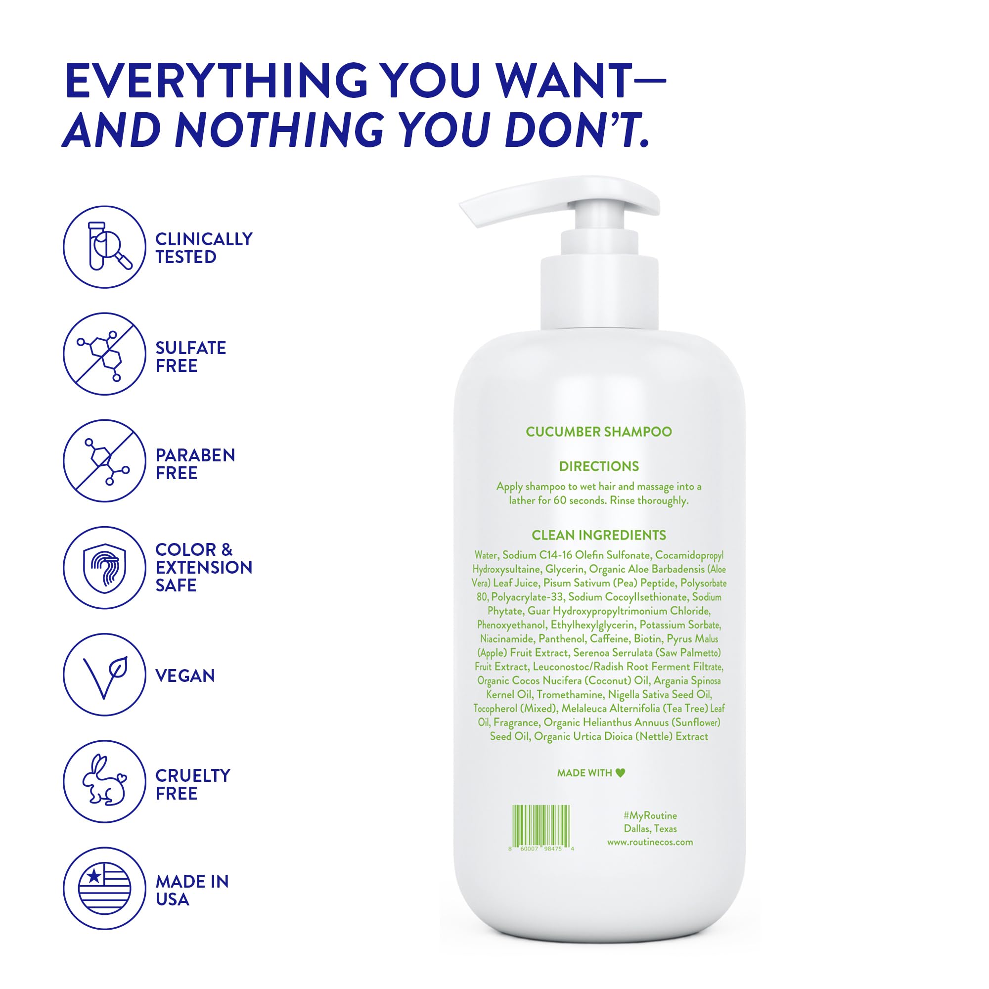 Routine Wellness refreshing-scent spray bottle hints calming cucumber aroma.