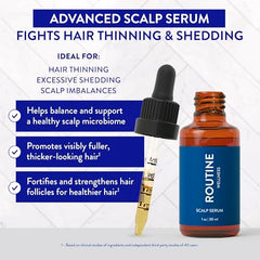 Routine Wellness scalp serum dropper applying product to scalp for quick care
