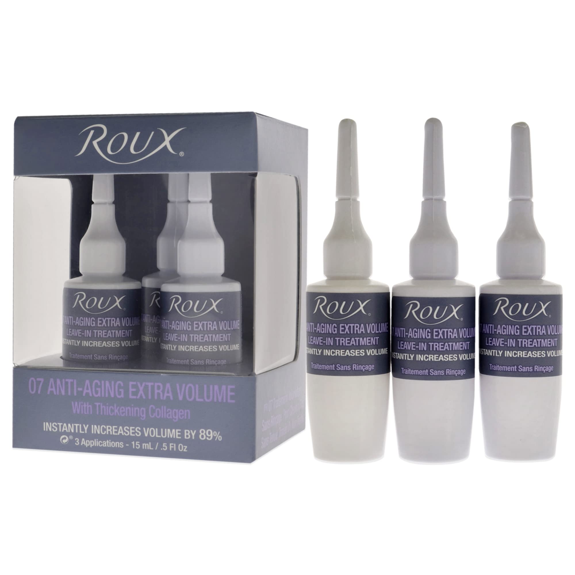 Roux collagen leave-in treatment hair-glow closeup suggests renewed vitality and shine.