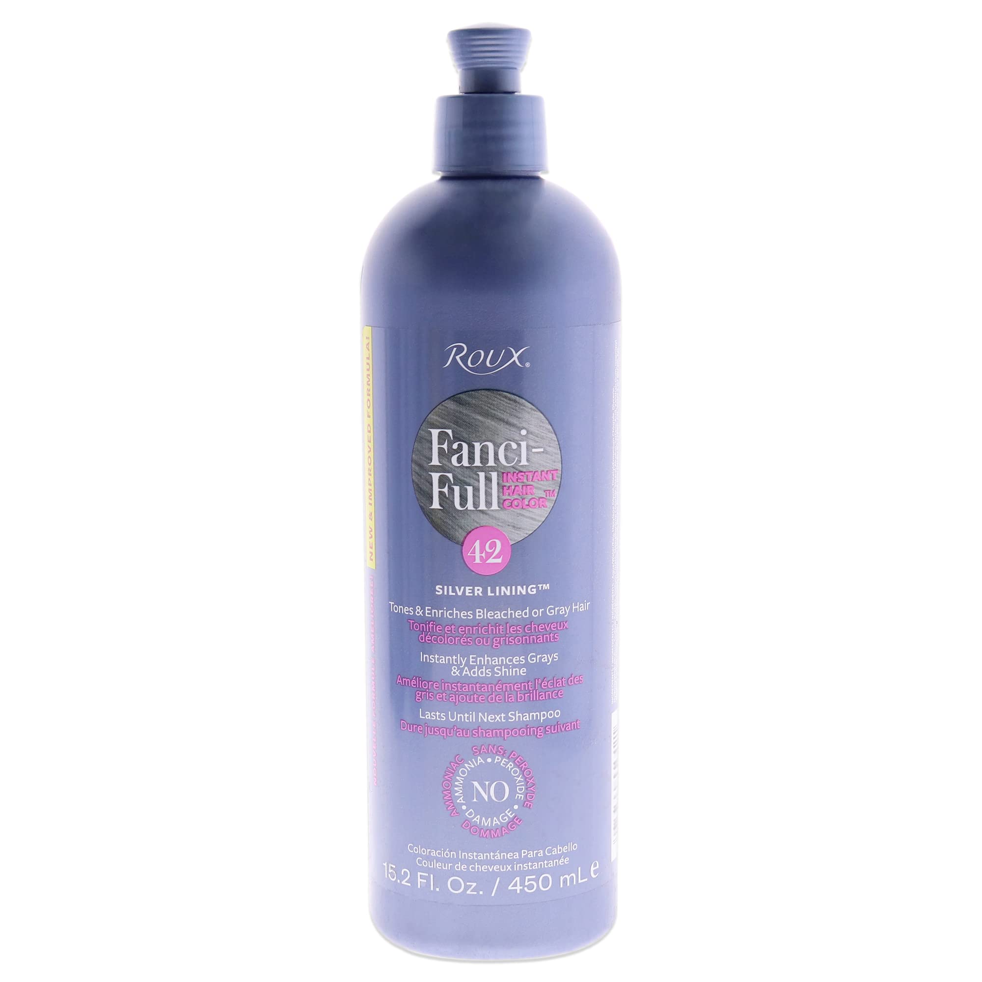 Roux Fanci-Full Silver Lining bottle showcasing temporary gray coverage and glossy finish