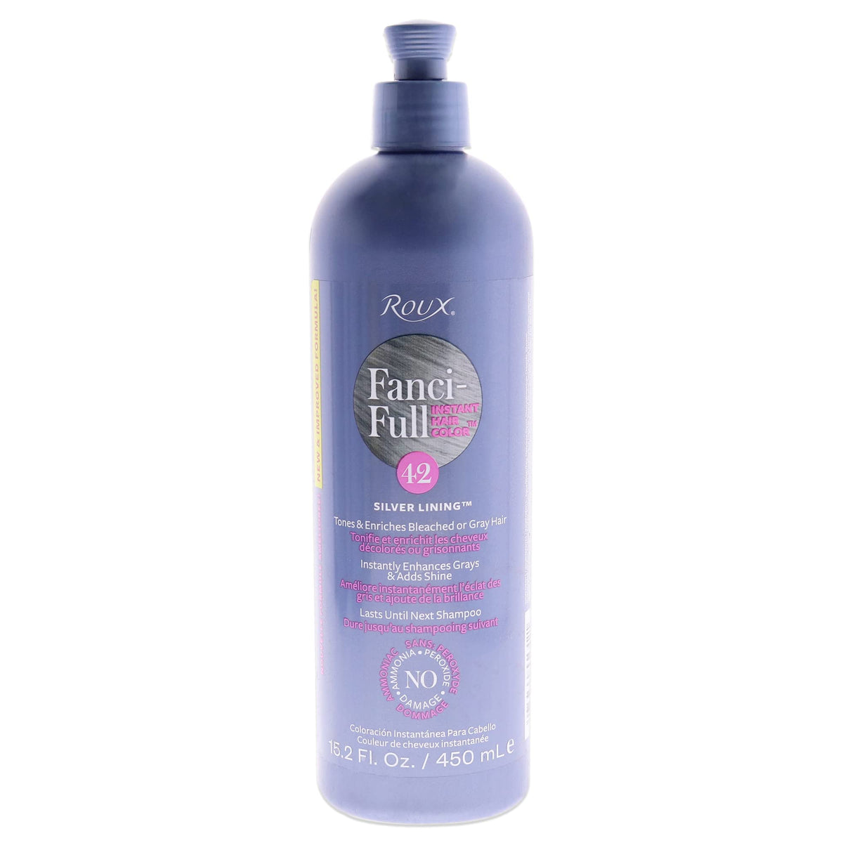 Roux Fanci-Full Silver Lining bottle showcasing temporary gray coverage and glossy finish