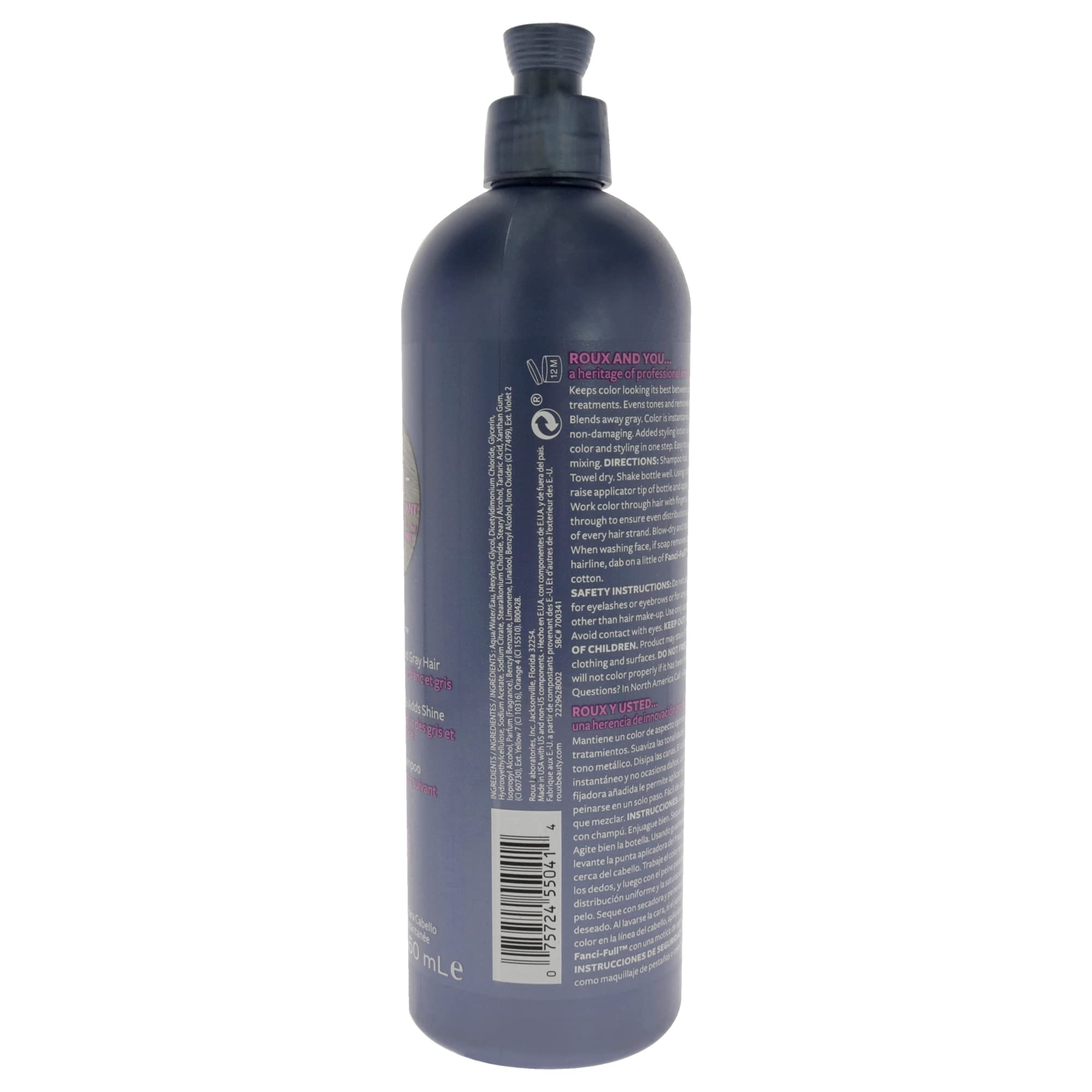 Roux Fanci-Full Rinse True Steel close-up highlights hair shine and manageability