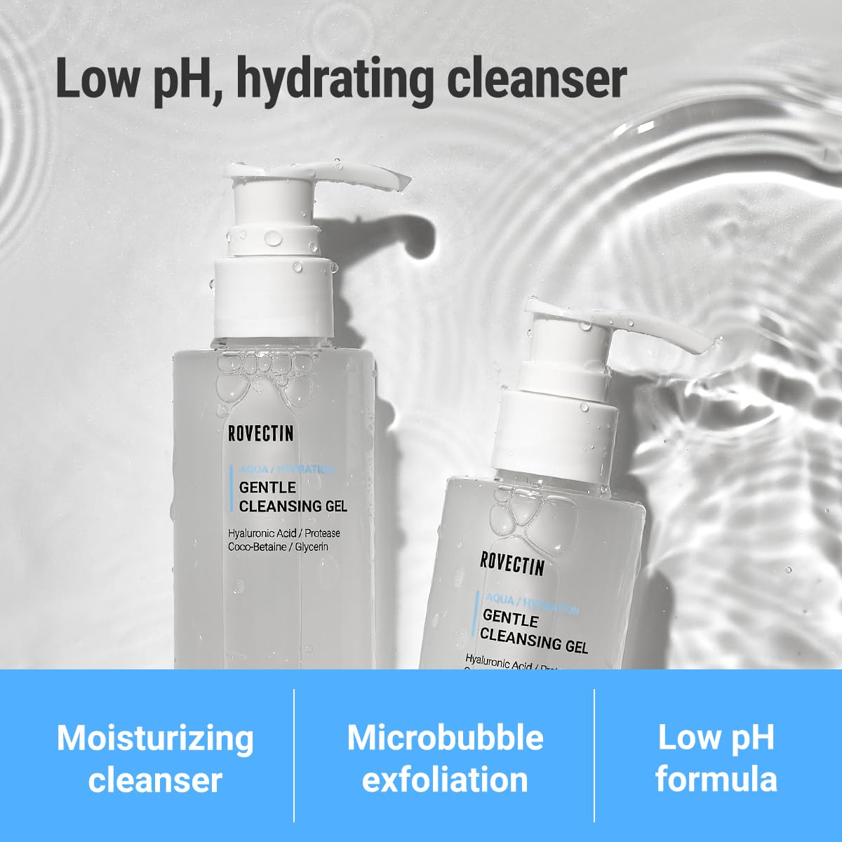 ROVECTIN Aqua Cleansing Gel pump for easy daily use
