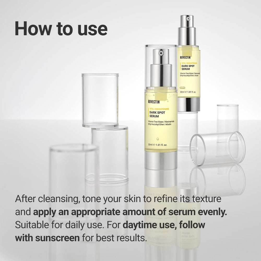 ROVECTIN Vita Dark Spot Serum dermatologist-tested badge on packaging