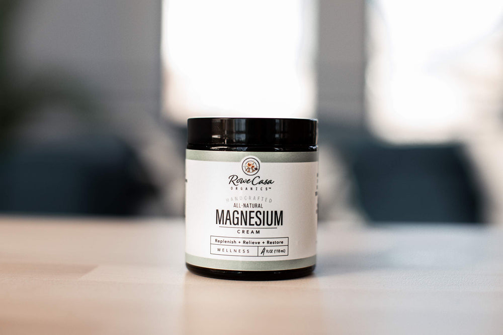 Rowe Casa Organics magnesium cream applied to feet after activity provides soothing relief.
