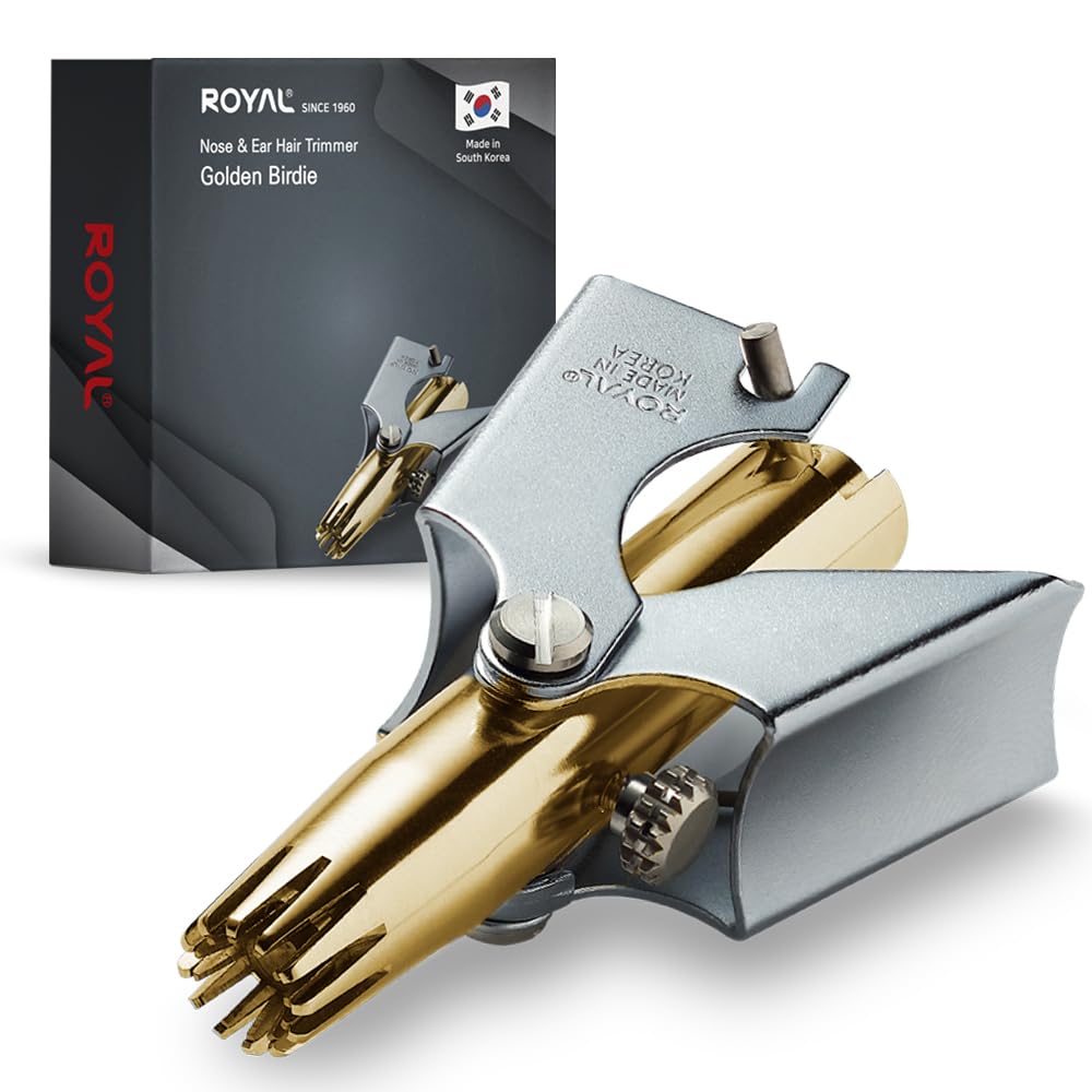 ROYAL Gold Nose Trimmer in use for painless, precise trimming during daily grooming.