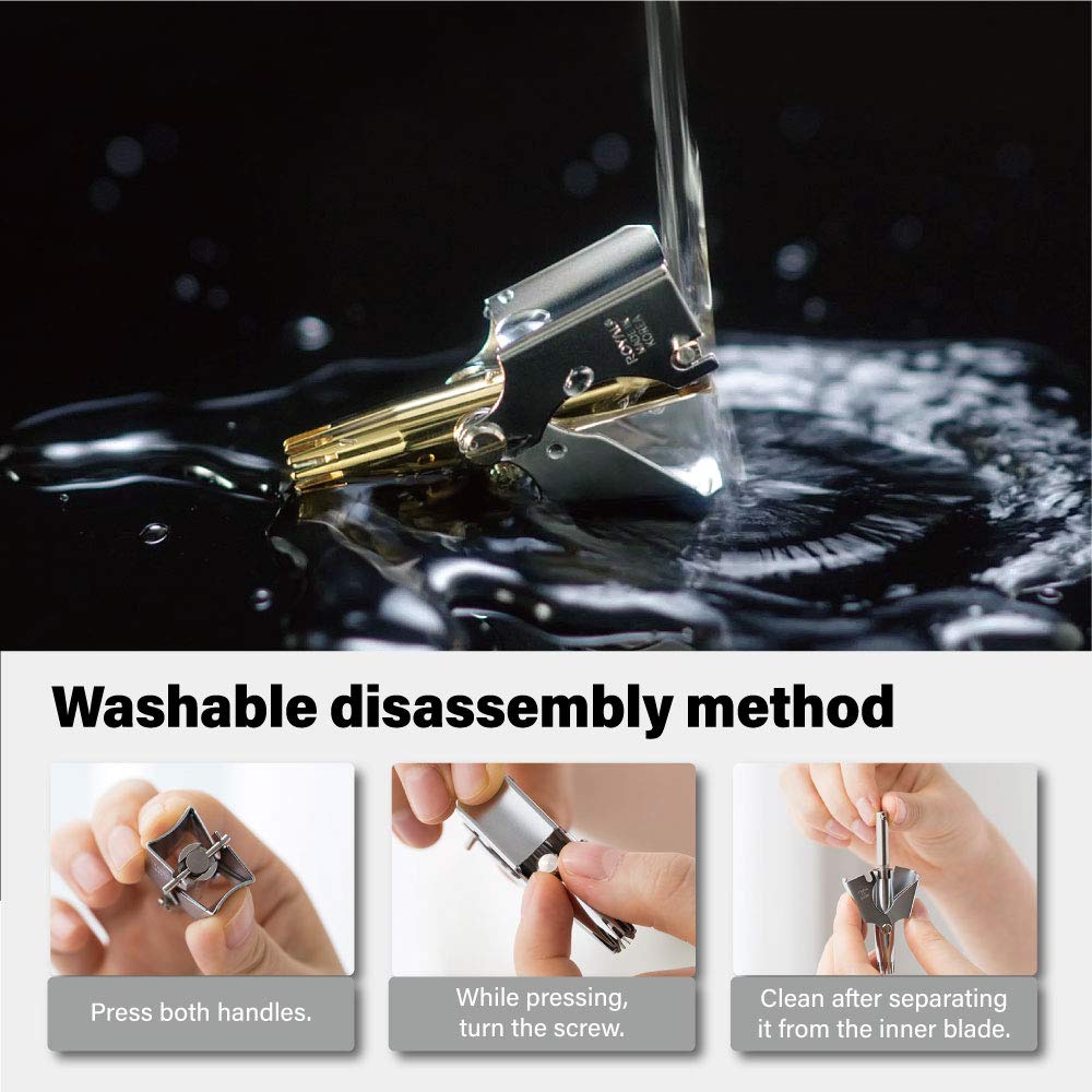 ROYAL Gold Nose Trimmer waterproof design enables safe cleaning and shower-side grooming.