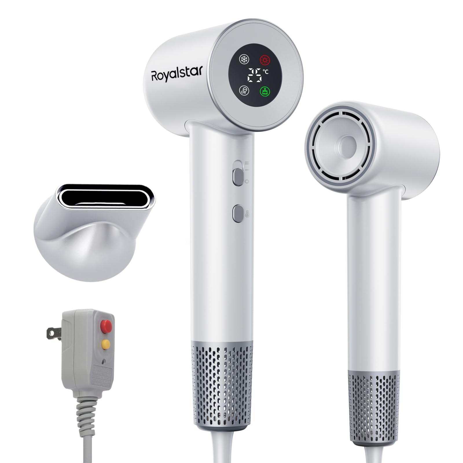 Royalstar hair dryer with high-speed motor for ultra-fast drying.