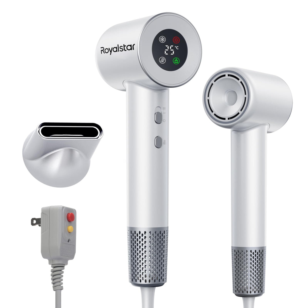 Royalstar hair dryer with high-speed motor for ultra-fast drying.