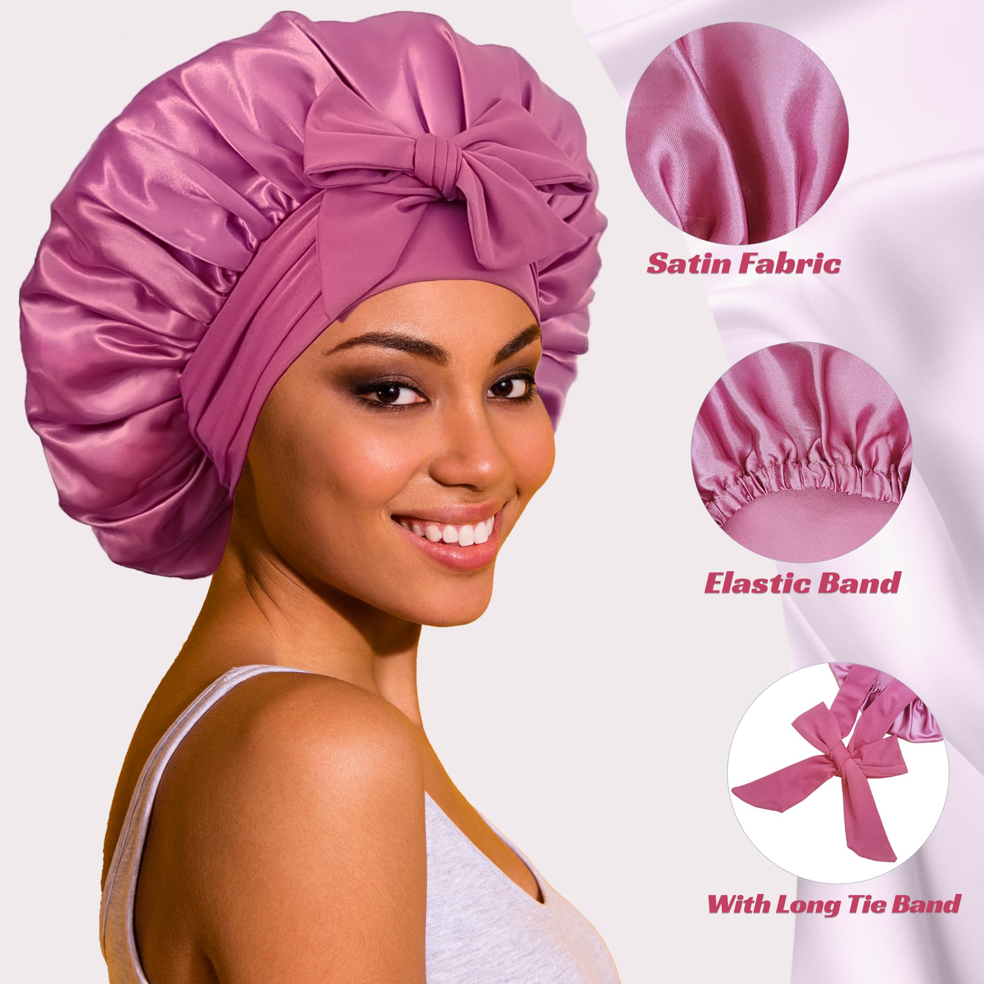 ROYBENS bonnet with tie band bow style—easy to create a front bow for style.