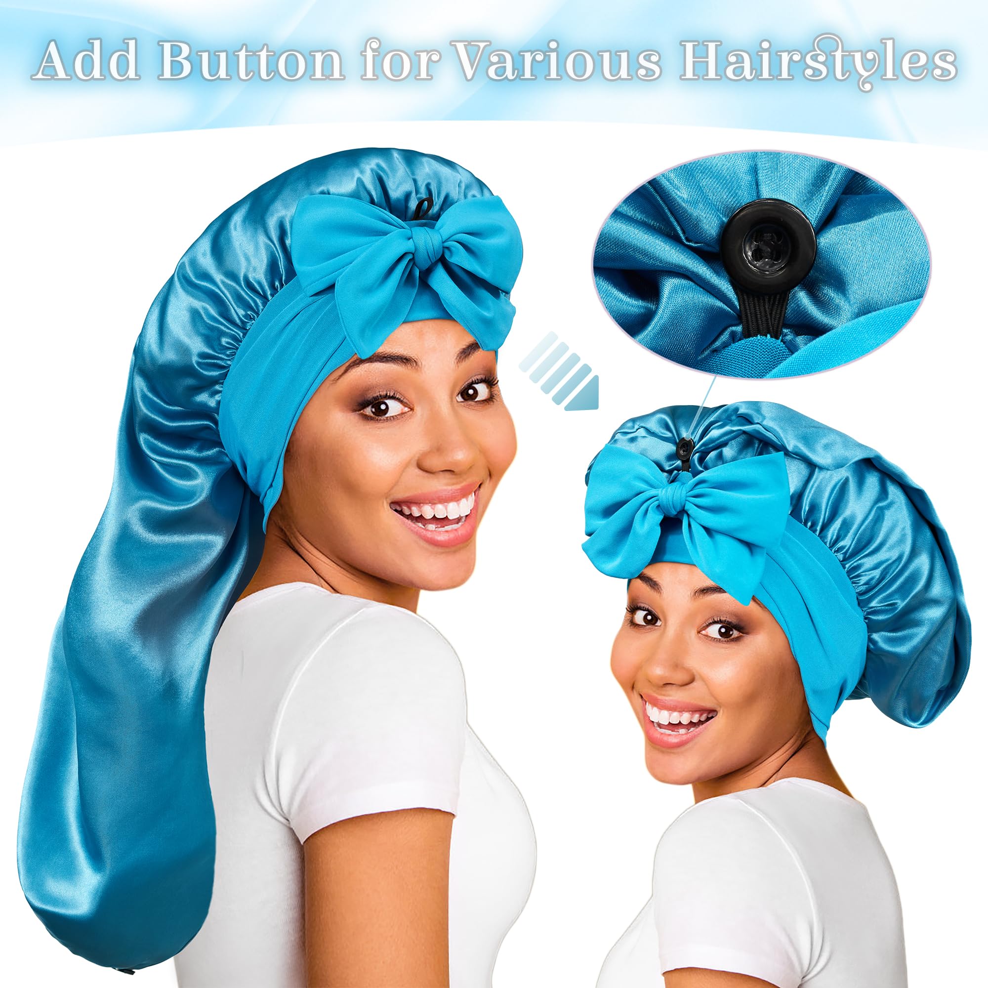 ROYBENS long bonnet stretch-band detail demonstrating comfortable fit