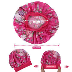 ROYBENS satin bonnet diameter-32-7cm shows large size for braids and long hair.