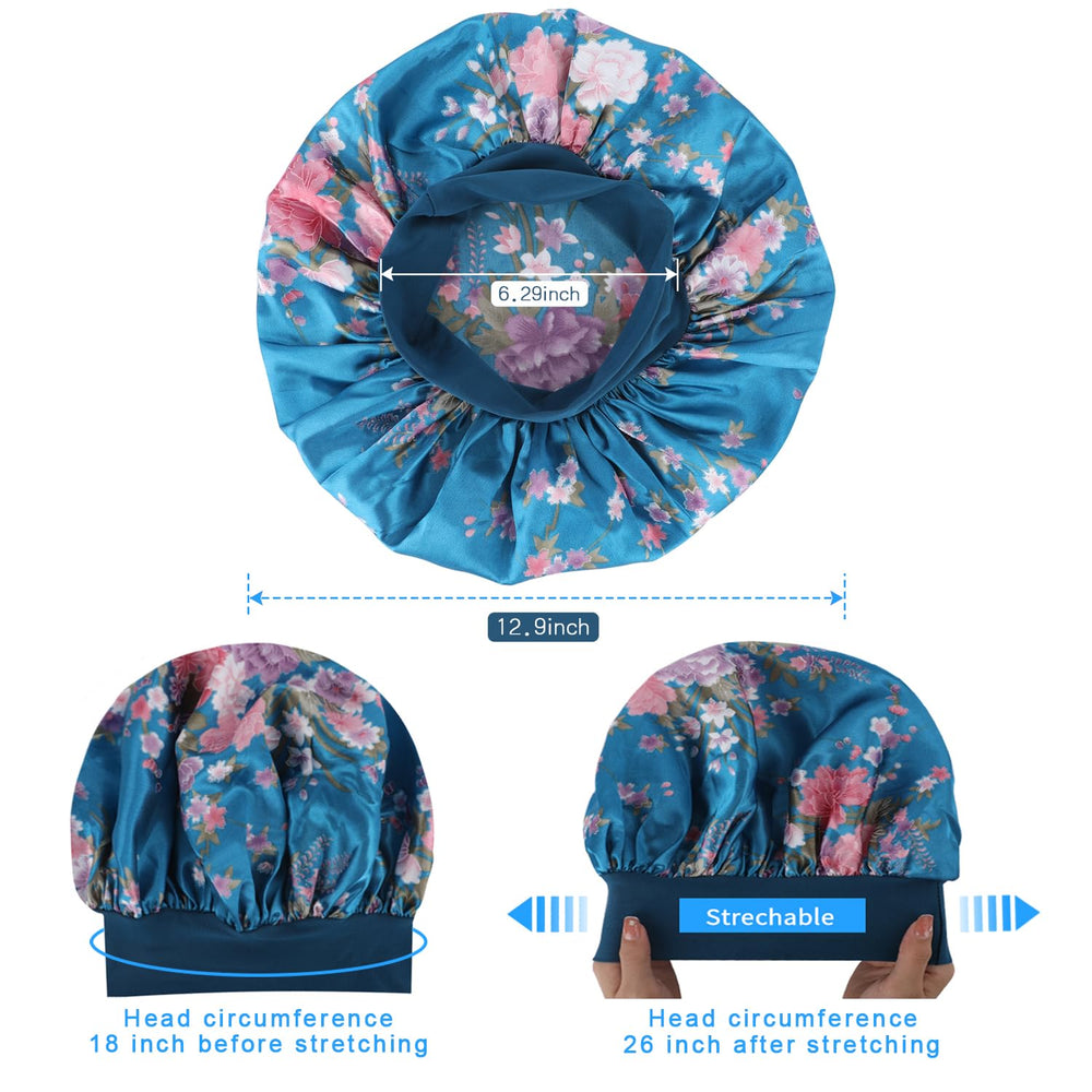 ROYBENS satin bonnet large-diameter fits dreadlocks and braids for secure overnight wear