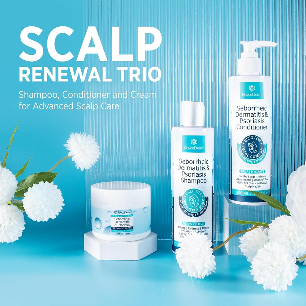 Roycederm bundle packaging display presents a complete scalp care routine option.