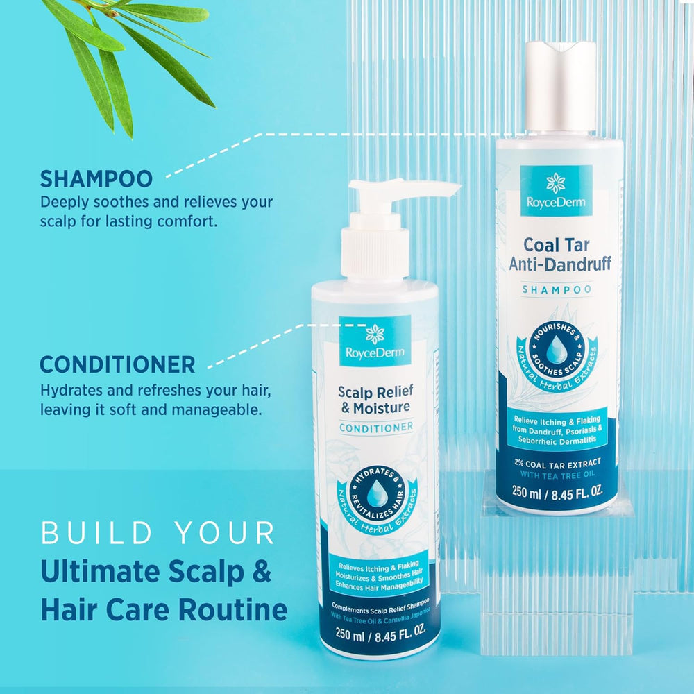 RoyceDerm Coal Tar Shampoo dermatologist-trusted formula supports scalp comfort.