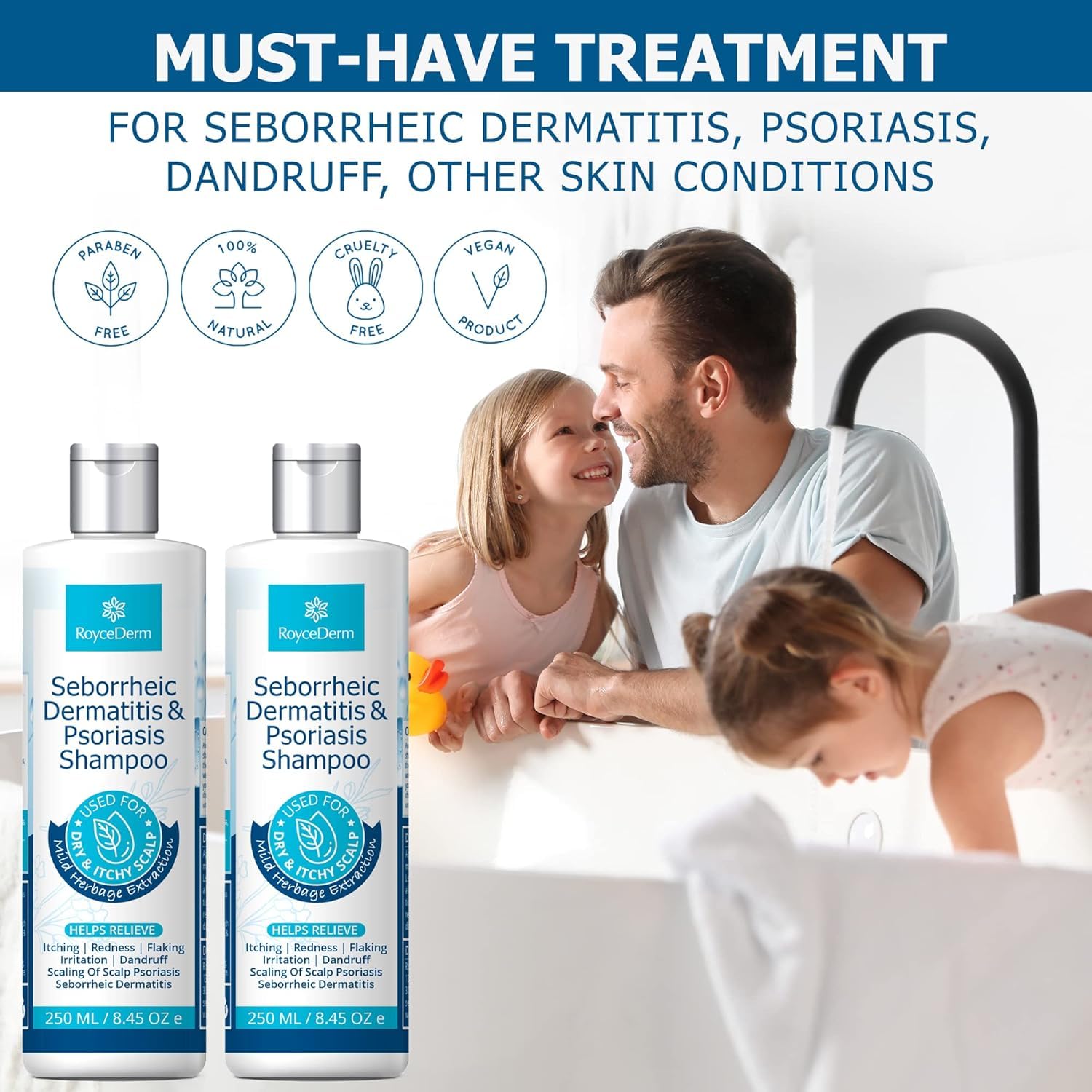 Roycederm folliculitis shampoo scalp massage during treatment