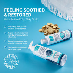 Roycederm scalp treatment application showing targeted cream for irritated areas
