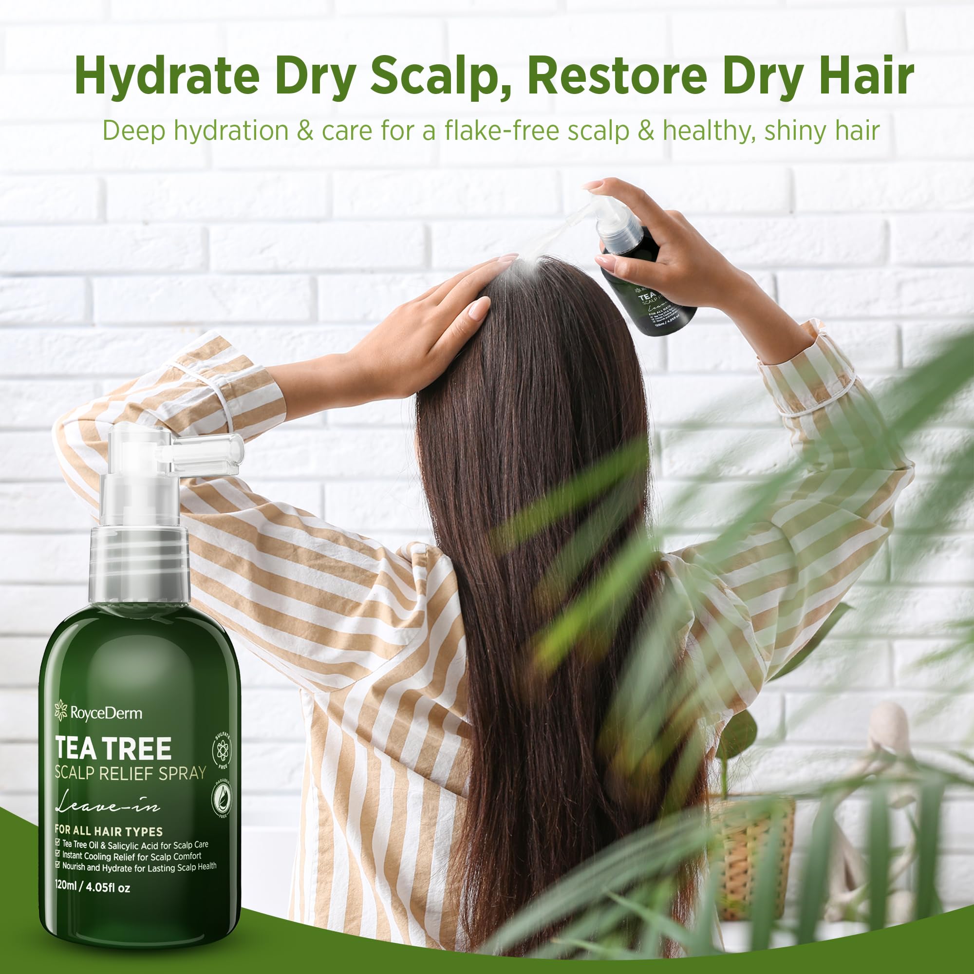Roycederm spray provides hydrating touch with glycerin and panthenol.