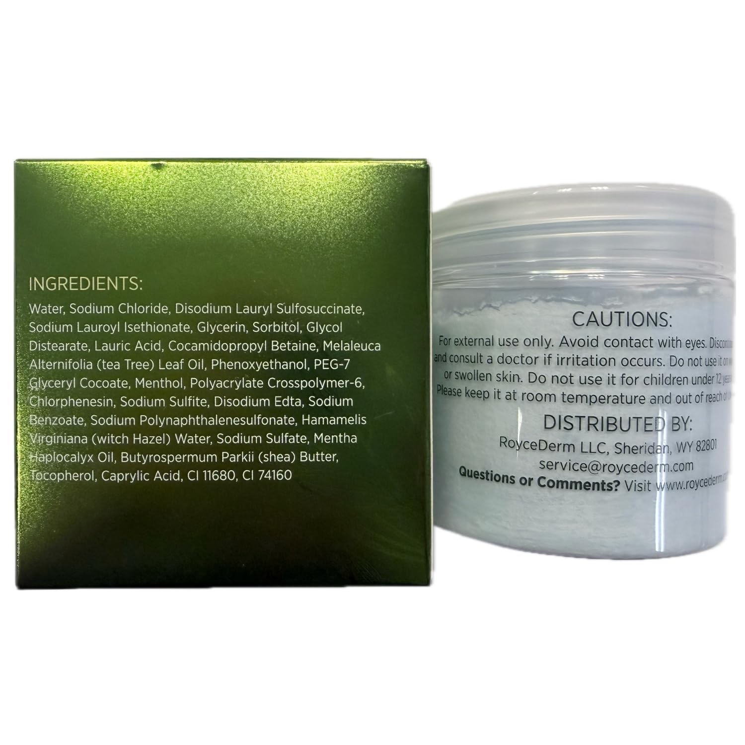 Roycederm Tea Tree Scalp Scrub in use demonstrates gentle exfoliation for various hair types.