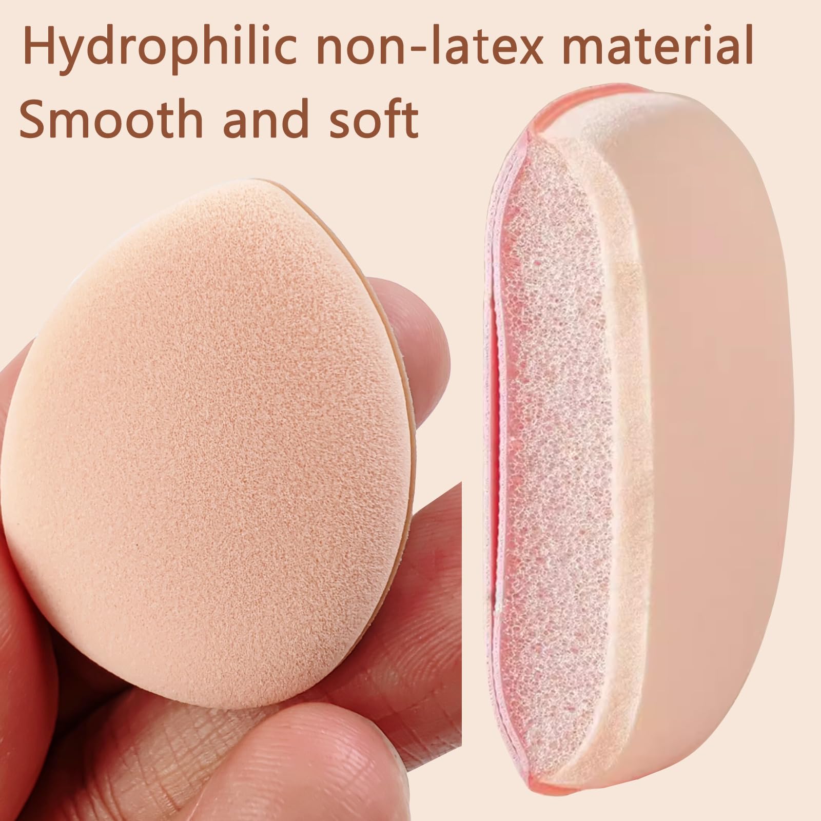 ROYHOO travel-friendly puff with strap keeps grip secure during touch-ups on the go.
