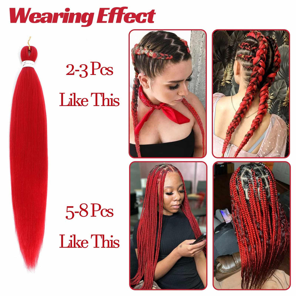 Royota red hair enables box braids and crochet styles for versatile looks.